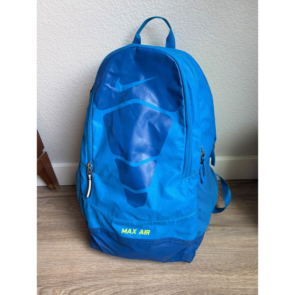 Nike Max Air Vapor Backpack Blue Neon Yellow Mens Athletic Training School Bag